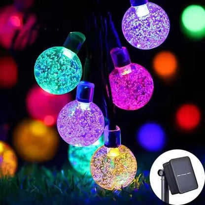 Solar Crystal Globe LED String Lights For Outdoor Garden And Party Decor 9