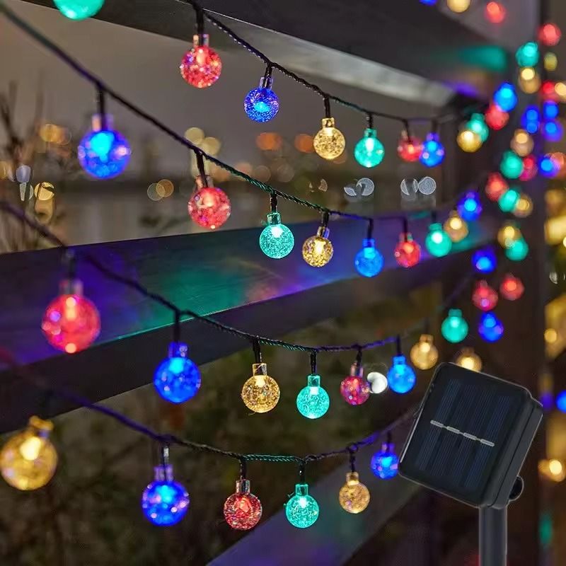 Solar Crystal Globe LED String Lights For Outdoor Garden And Party Decor 2