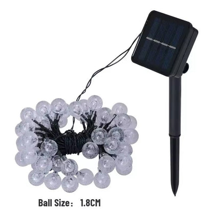 Solar Crystal Globe LED String Lights For Outdoor Garden And Party Decor 4