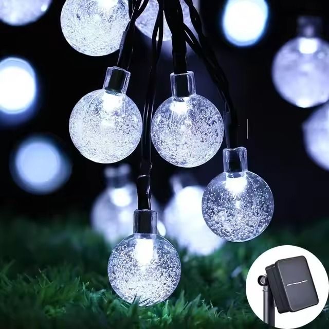 Solar Crystal Globe LED String Lights For Outdoor Garden And Party Decor 6