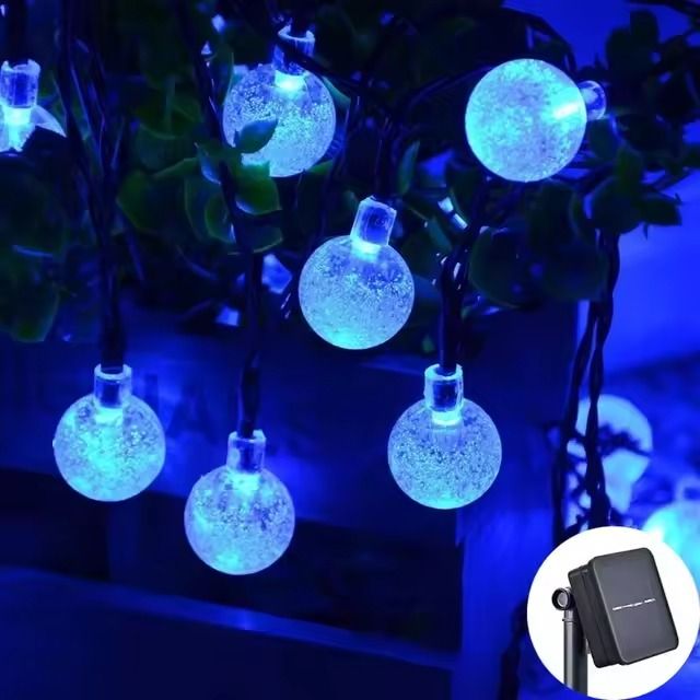 Solar Crystal Globe LED String Lights For Outdoor Garden And Party Decor 8
