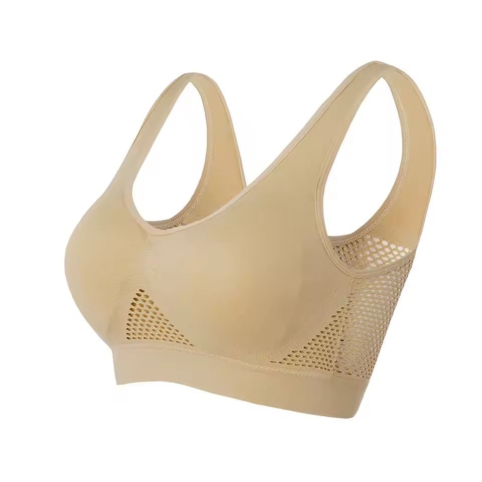 Hollow Out Wireless Sports Bra Breathable Support From S To 6XL 7