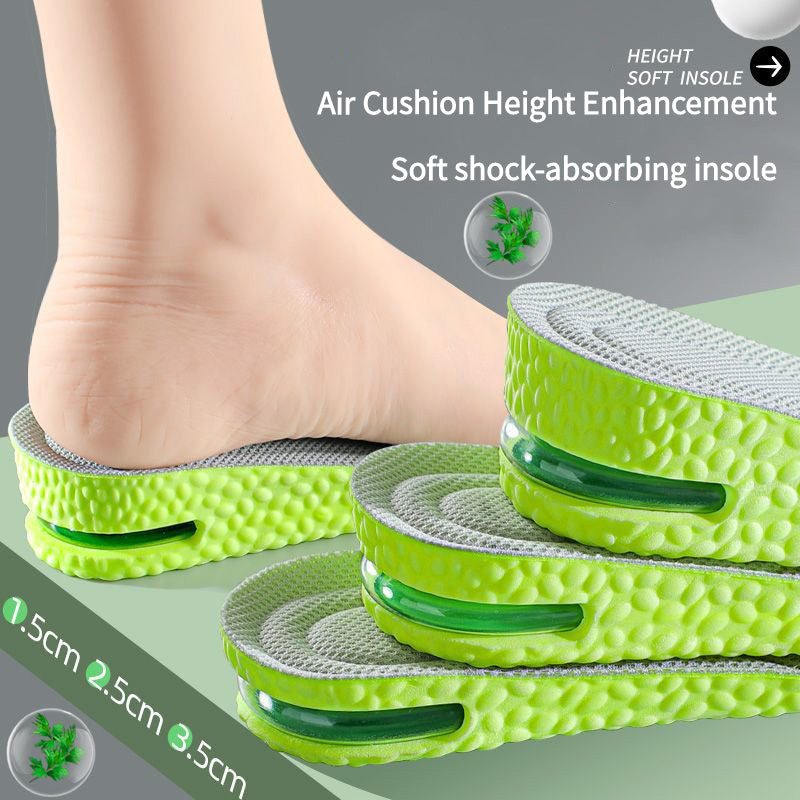 Shock Absorbing Height Increase Insoles, Air Cushion Inserts, Breathable, Sweat & Odor Control Comfort Insoles