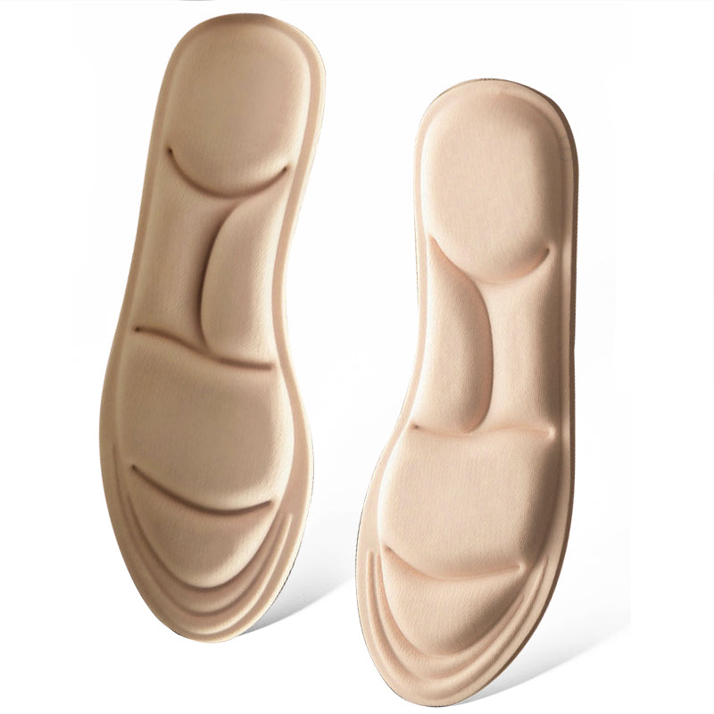 Thick 5D Massage Memory Foam Insoles, Breathable, Cushioned Shoe Inserts for High Heels, Pain Relief, All-Day Comfort