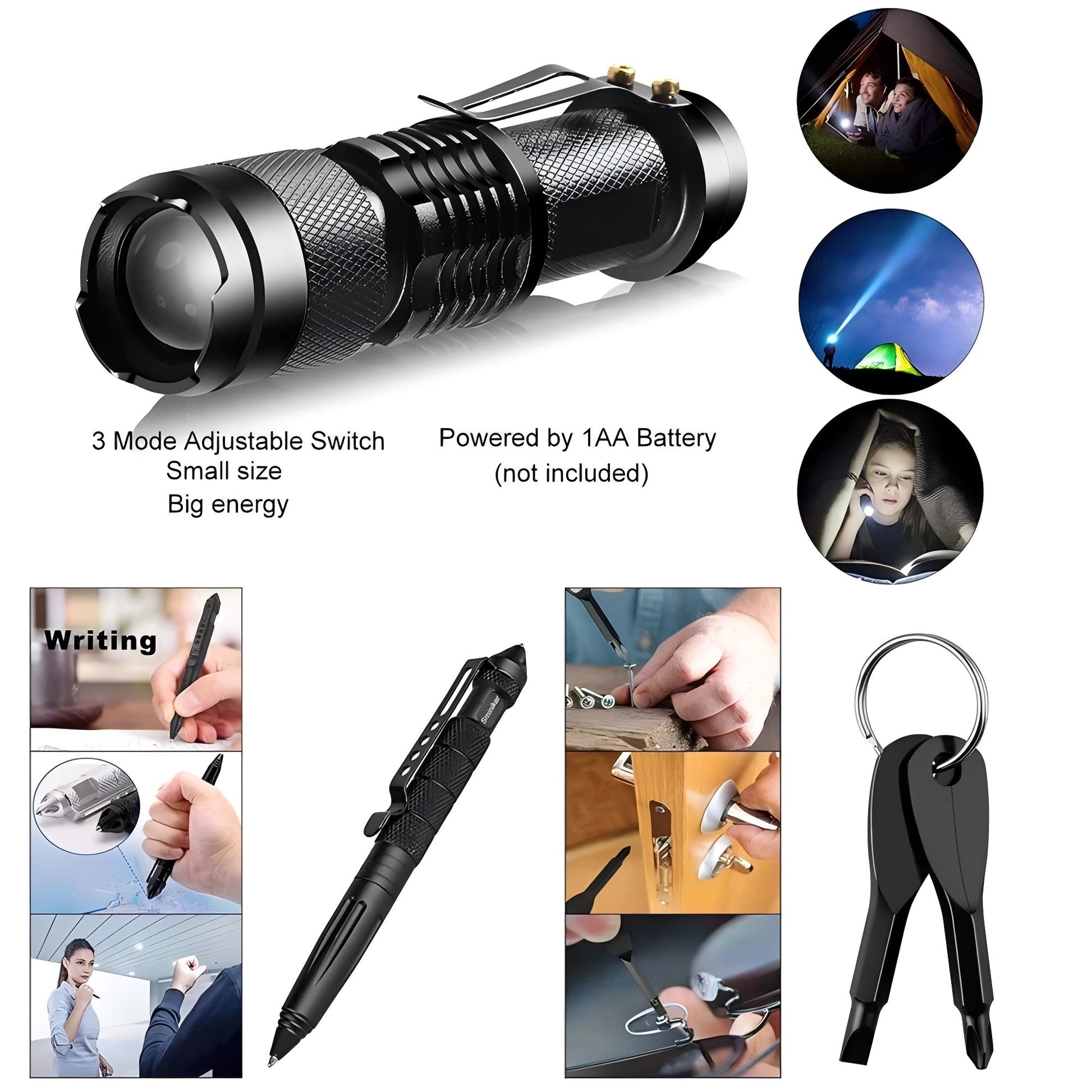 Professional Emergency Survival Kit Gear, Camping Multifunction Tactical Defense Equipment First Aid SOS Adventure