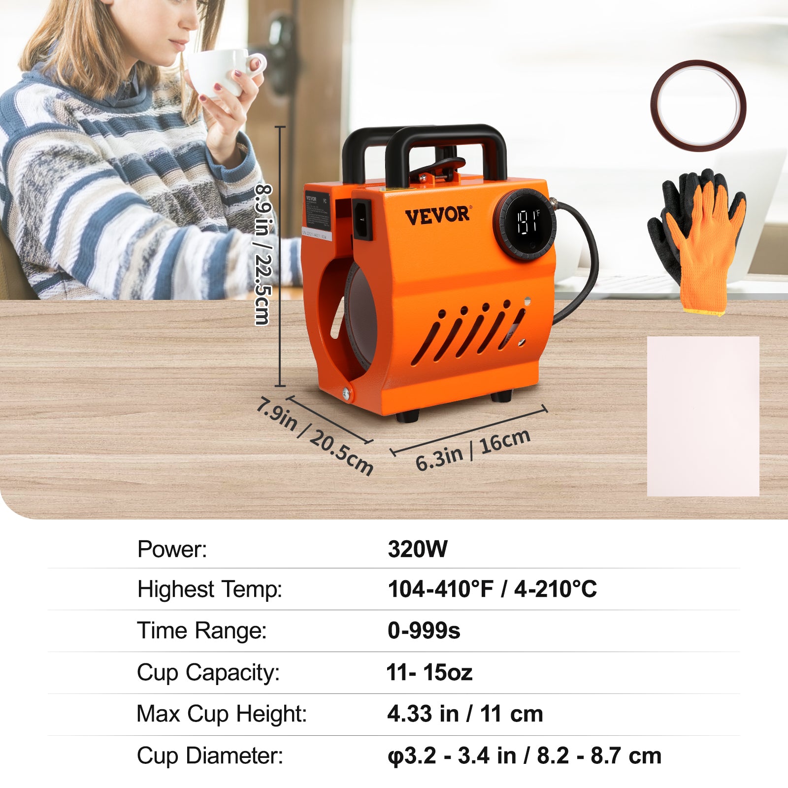 Portable Mini Mug Heat Press Mini Gift Ceramic Cup Presser, Handheld Sublimation Blanks Auto Printing Machine