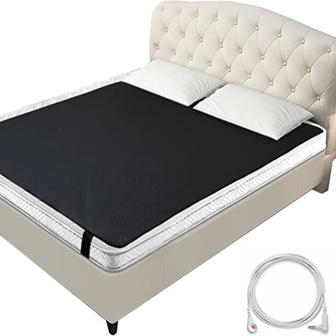 Grounding Leather Mattress Pad Earthing Sleep Mat Kit with Conductive PU Leather for Better Sleep