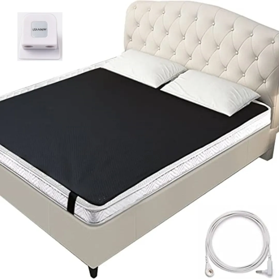 Grounding Leather Mattress Pad Earthing Sleep Mat Kit with Conductive PU Leather for Better Sleep