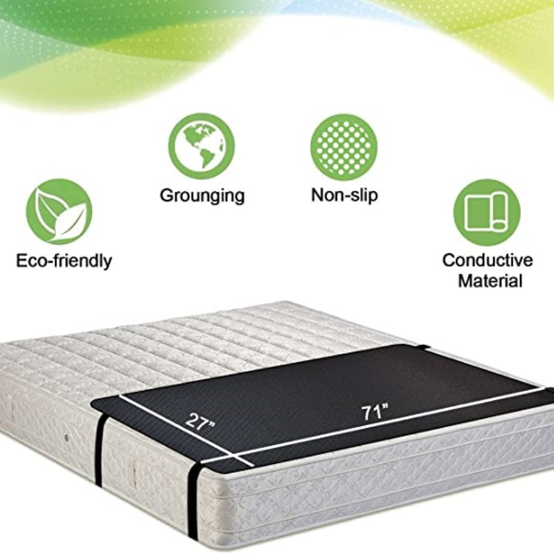 Grounding Leather Mattress Pad Earthing Sleep Mat Kit with Conductive PU Leather for Better Sleep