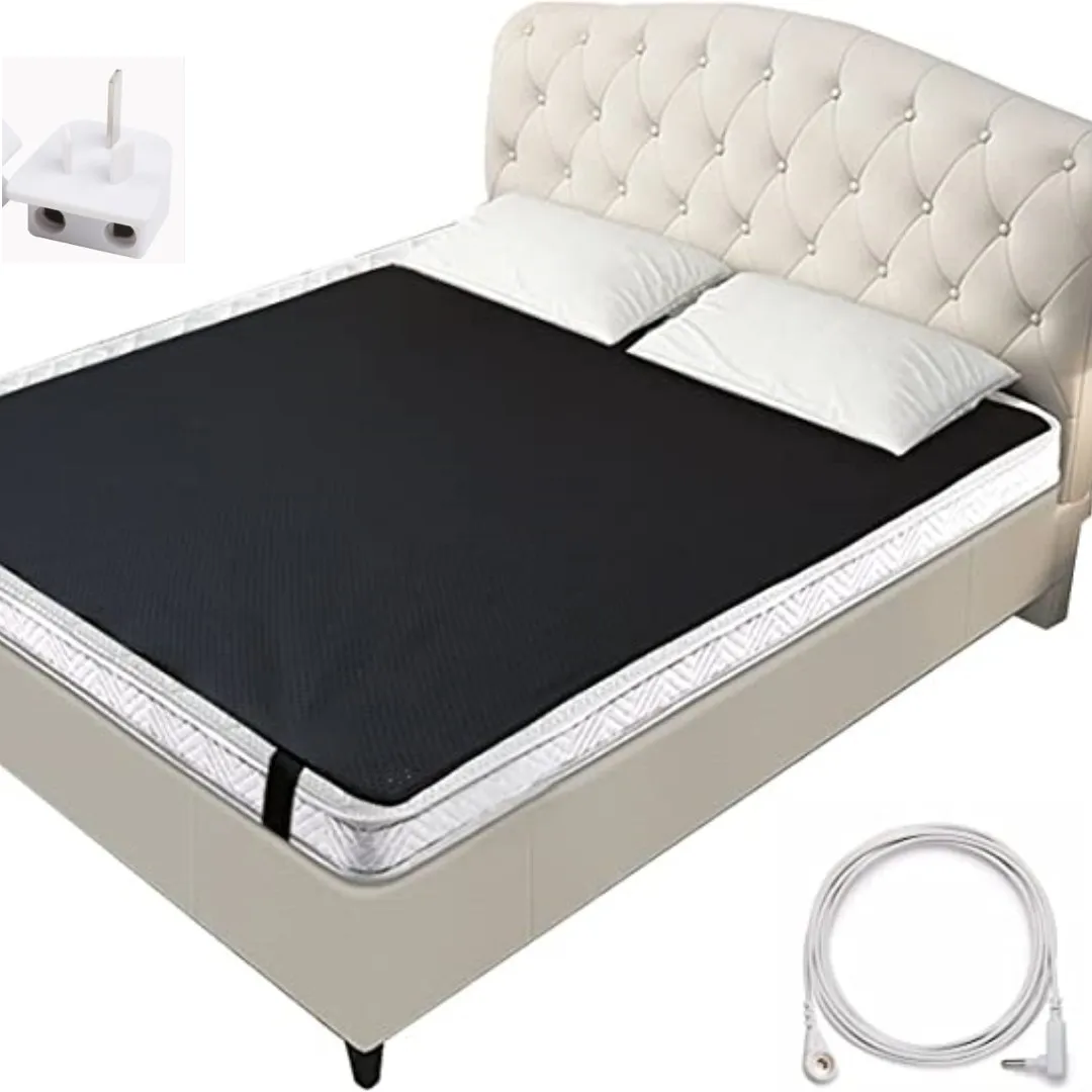 Grounding Leather Mattress Pad Earthing Sleep Mat Kit with Conductive PU Leather for Better Sleep