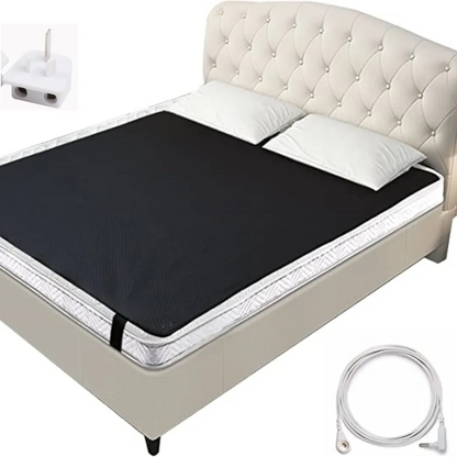 Grounding Leather Mattress Pad Earthing Sleep Mat Kit with Conductive PU Leather for Better Sleep