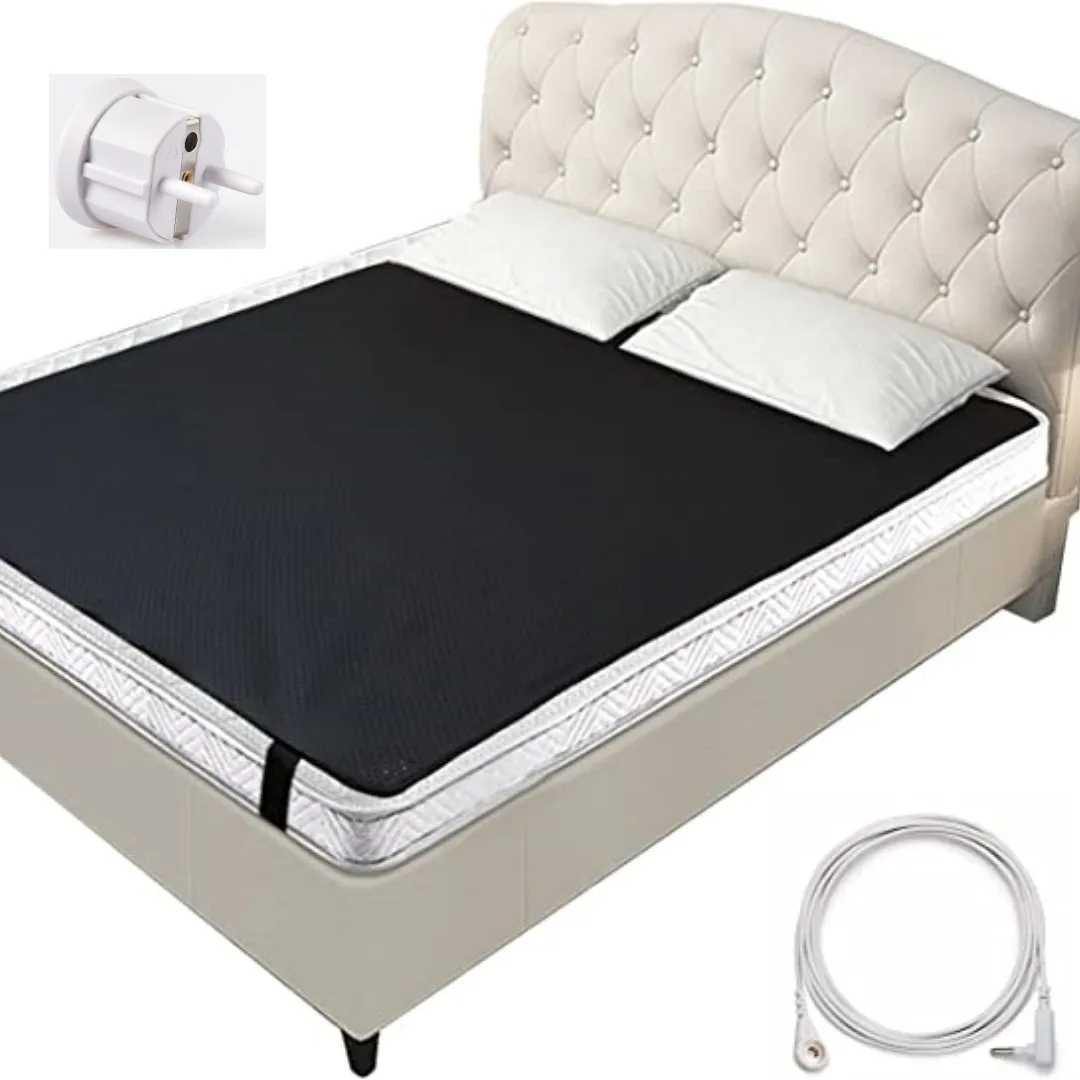 Grounding Leather Mattress Pad Earthing Sleep Mat Kit with Conductive PU Leather for Better Sleep