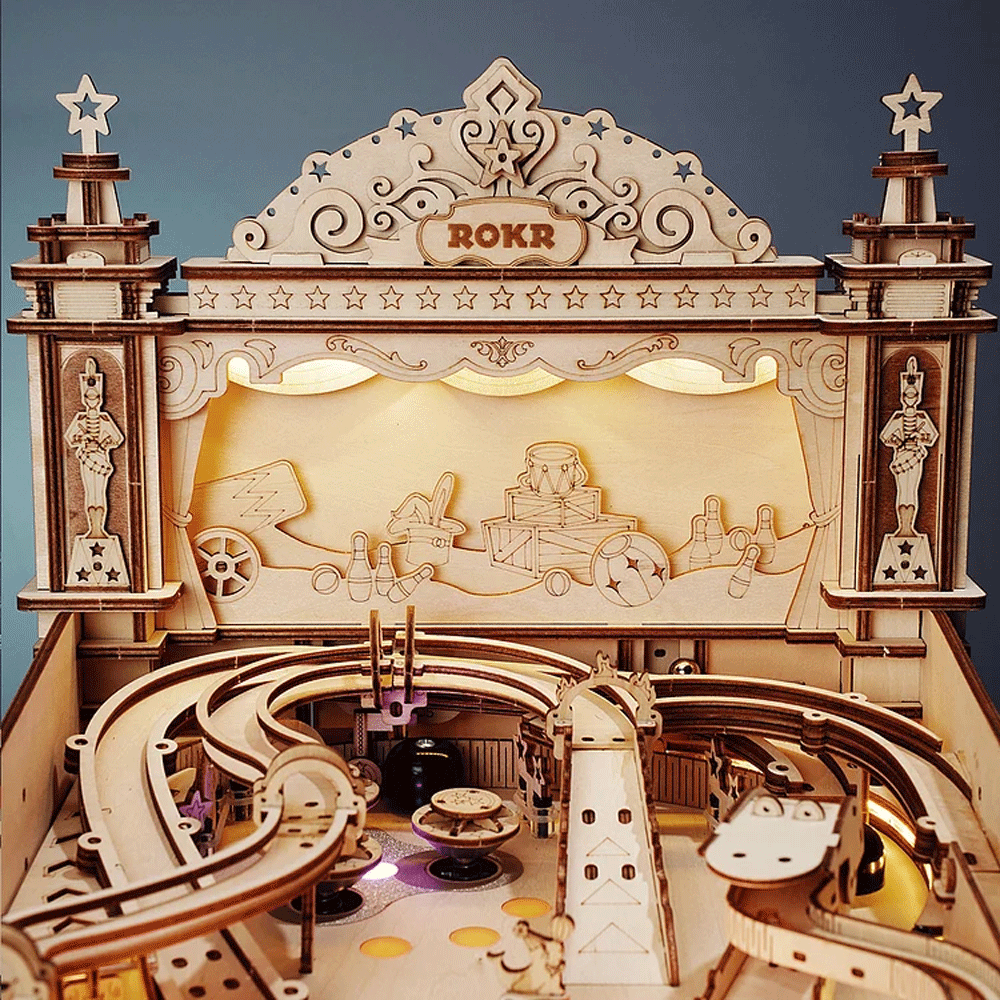 Vintage 3D Wooden Pinball Machine Smooth Assembly Party Game For Kid Adults Family Fun 4