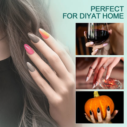 Nailpop Soft Gel X Nail Tips Set, Medium Short Almond & Square Shape, Soak Off Reusable Nails for Easy Nail Extension