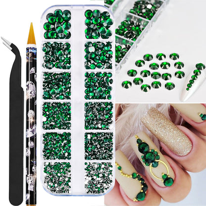 White Flatback Pearls Beads Nail Charms, 3D Nail Art Half Round Pearl Rhinestones for DIY Nail Jewelry & Craft
