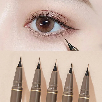Waterproof Ultra Thin Eyeliner Pen for Lower Eyelash, Black Brown Lying Silkworm Eye Liner Pencil, Smooth & Long-Lasting