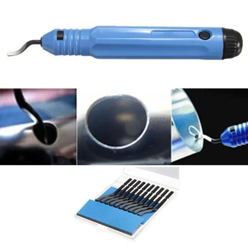Deburring Tool Kit with Blades, Rotary Burr Handle Repair Hand Tool for Plastic Metal Wood Edge Cleanup