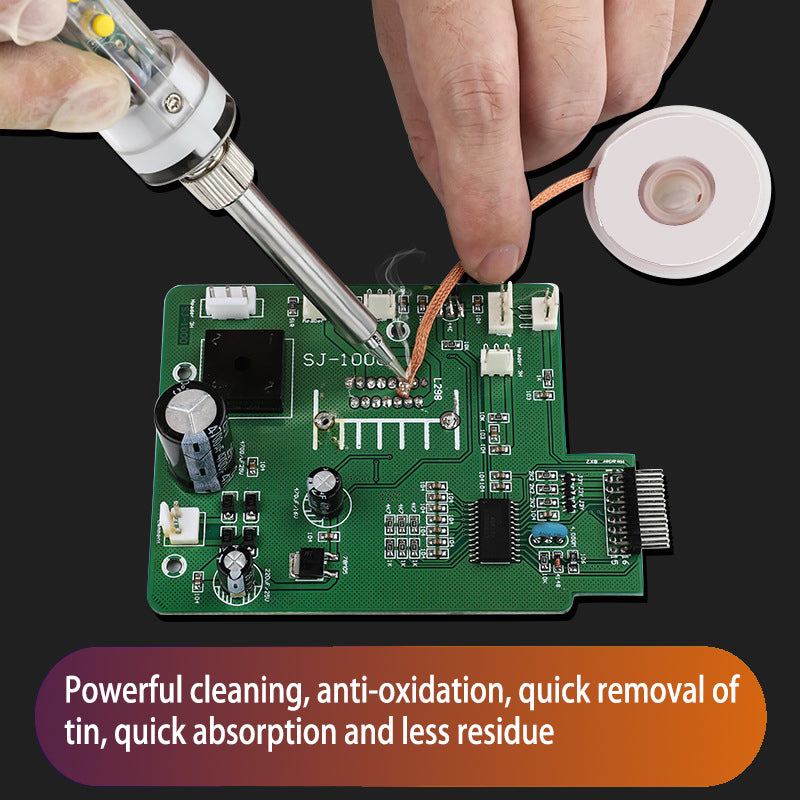 Soldering Wick Desoldering Braid Tape Copper Wire Flux Remover Tin Lead Cord for Electronics Repair & Welding