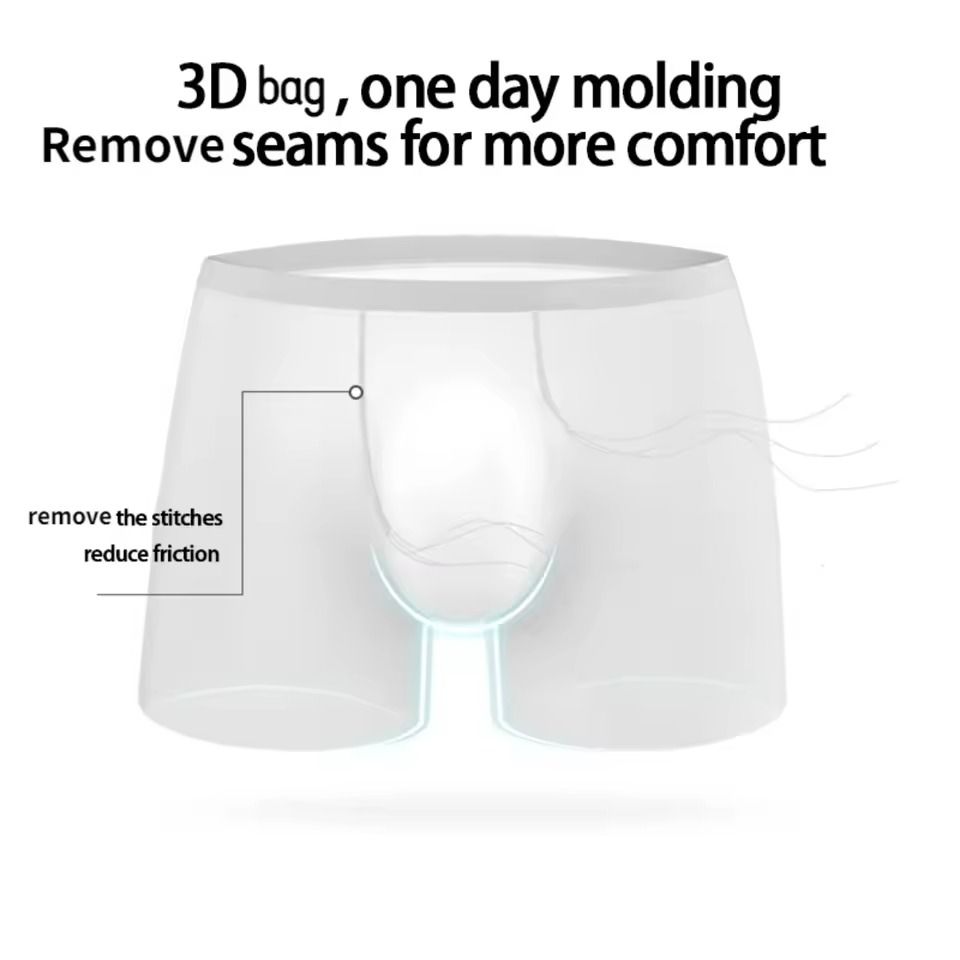 Mens Ice Silk Seamless Boxer Briefs With Breathable Antibacterial Fabric 5
