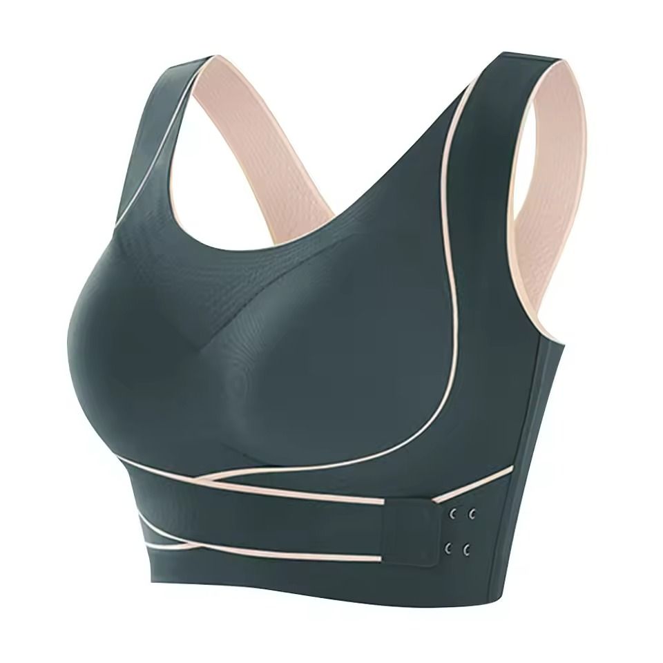 Adjustable Wireless Sports Bra With Front Buckle And Removable Pads For Low Impact Workouts 9