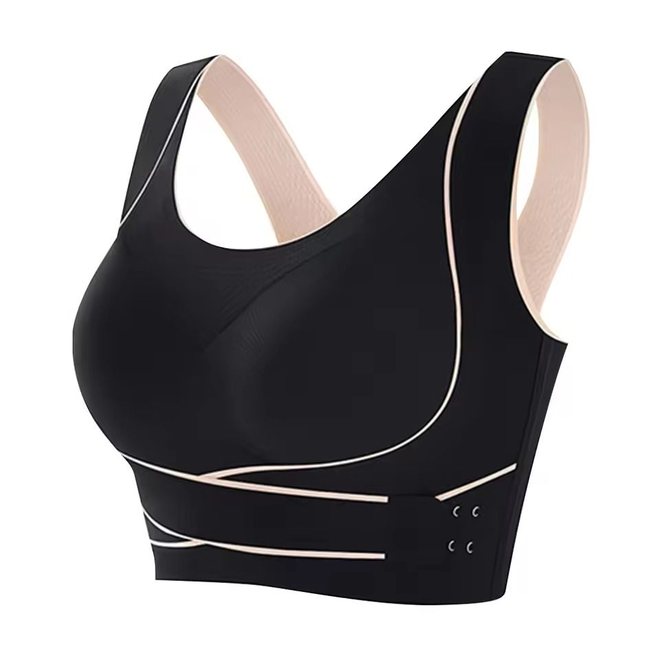 Adjustable Wireless Sports Bra With Front Buckle And Removable Pads For Low Impact Workouts 6
