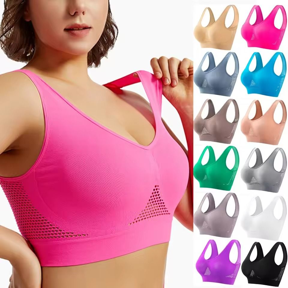 Beautiful Back Wireless Sports Bra with Anti-Sag Support and Shockproof Comfort