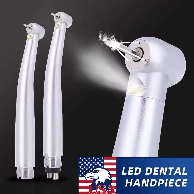 LED Dental High Speed Handpiece Air Turbine with Ceramic Bearing and Push Button Tip