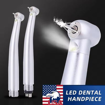 LED Dental High Speed Handpiece Air Turbine with Ceramic Bearing and Push Button Tip