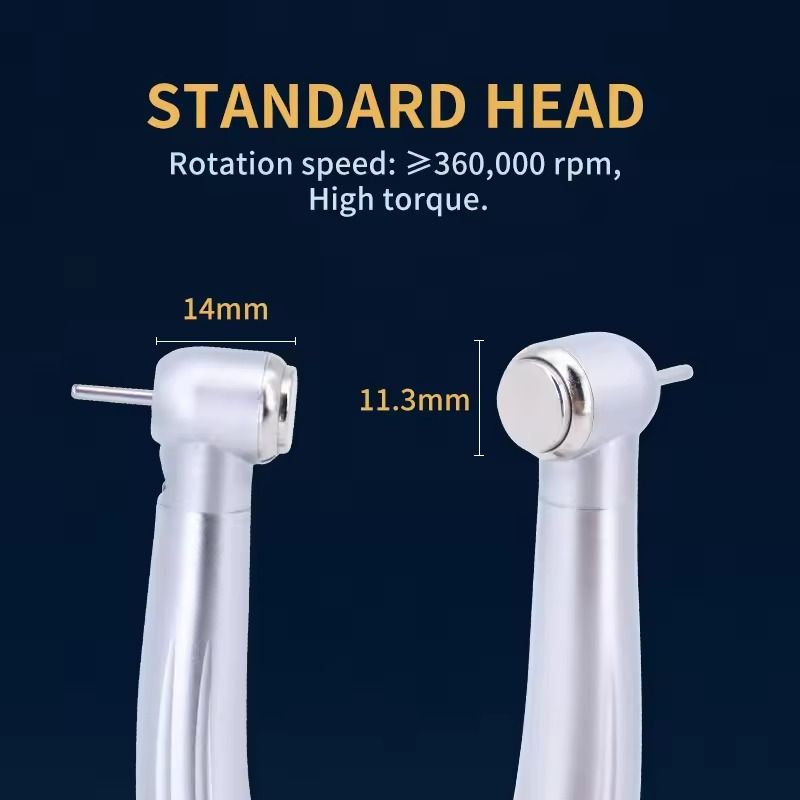 LED Dental High Speed Handpiece Air Turbine With Ceramic Bearing And Push Button Tip 3