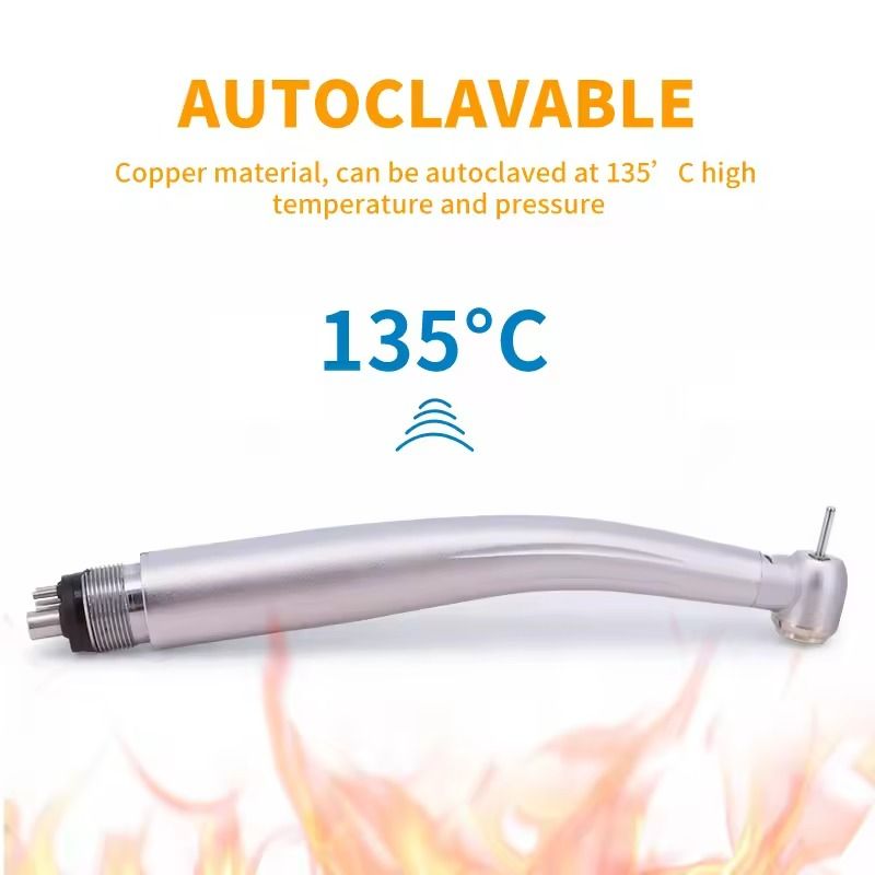 LED Dental High Speed Handpiece Air Turbine With Ceramic Bearing And Push Button Tip 5