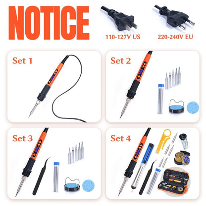 Digital Electric Soldering Iron Kit With Adjustable Temperature And Rework Tips 1