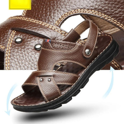 Men Genuine Leather Sandals With Non Slip Sole And Thick Cushioning For Summer Comfort 5