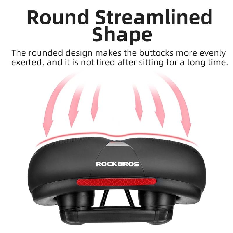 ROCKBROS Rainproof Memory Foam Bicycle Saddle With Shock Absorption And Reflective Design 1