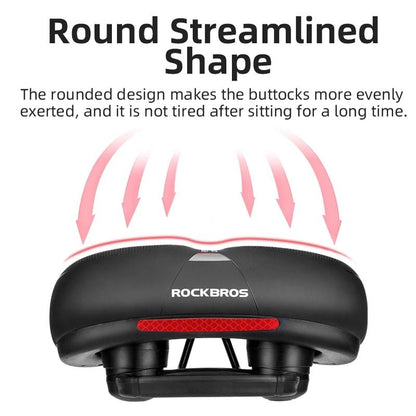 ROCKBROS Rainproof Memory Foam Bicycle Saddle With Shock Absorption And Reflective Design 1