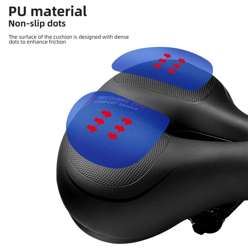 ROCKBROS Rainproof Memory Foam Bicycle Saddle With Shock Absorption And Reflective Design 3