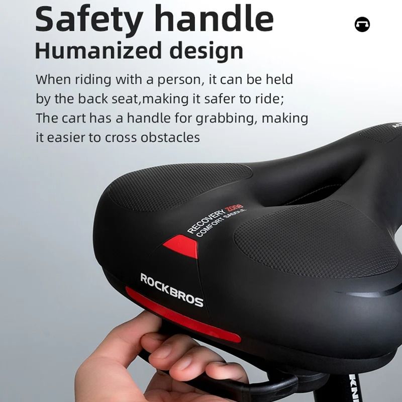 ROCKBROS Rainproof Memory Foam Bicycle Saddle With Shock Absorption And Reflective Design 4