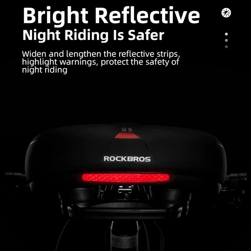ROCKBROS Rainproof Memory Foam Bicycle Saddle With Shock Absorption And Reflective Design 5