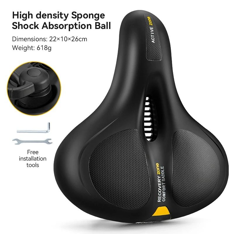 ROCKBROS Rainproof Memory Foam Bicycle Saddle With Shock Absorption And Reflective Design 6