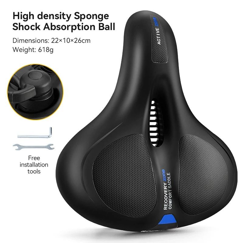 ROCKBROS Rainproof Memory Foam Bicycle Saddle With Shock Absorption And Reflective Design 7