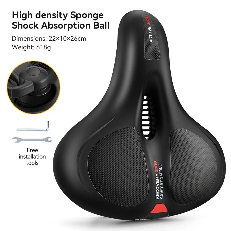 ROCKBROS Rainproof Memory Foam Bicycle Saddle With Shock Absorption And Reflective Design 8