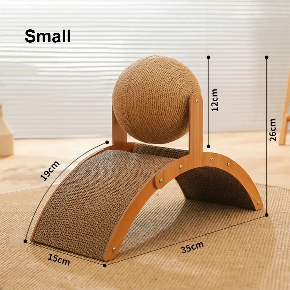 2in1 Wooden Cat Scratching Ball With Sisal Board 6