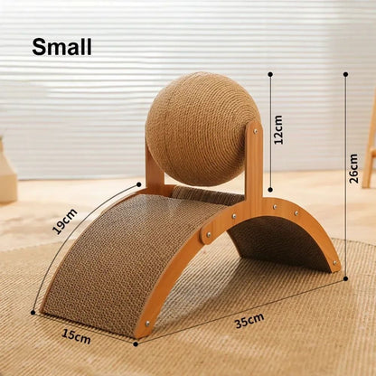 2in1 Wooden Cat Scratching Ball With Sisal Board 6
