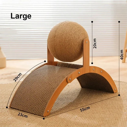 2in1 Wooden Cat Scratching Ball With Sisal Board 7