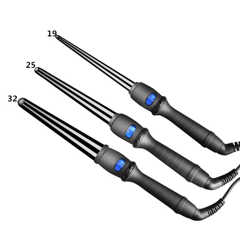 Conical Ceramic Curling Wand With LCD Display 3