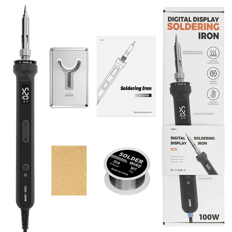 100W Digital Electric Soldering Iron Kit With LCD Temperature Control 10