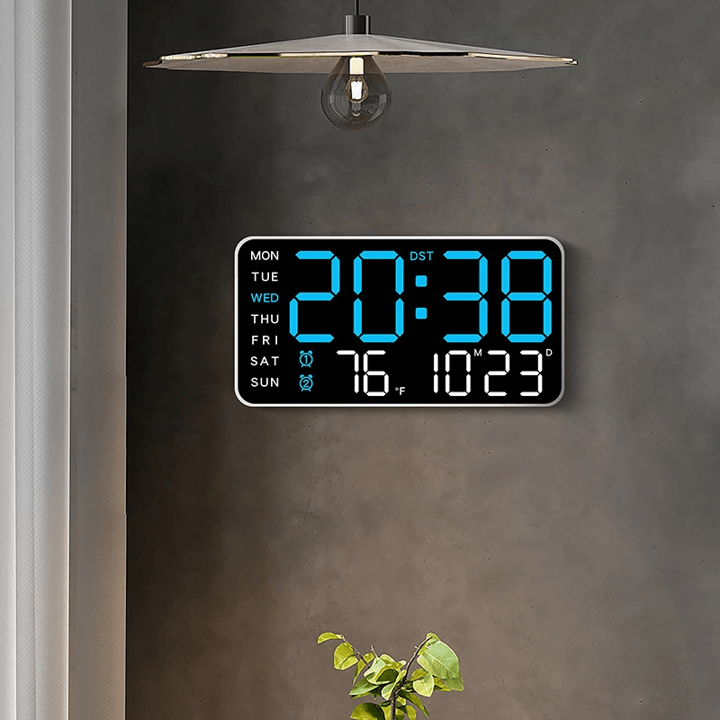 Large LED Digital Wall Clock With Remote Control And Dual Alarms 2