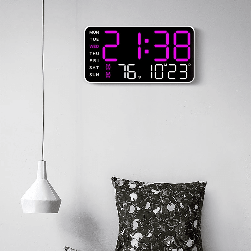 Large LED Digital Wall Clock With Remote Control And Dual Alarms 5