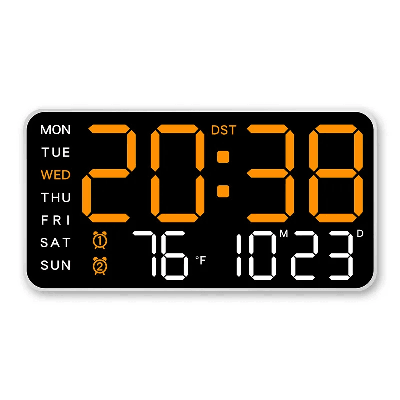 Large LED Digital Wall Clock With Remote Control And Dual Alarms 7