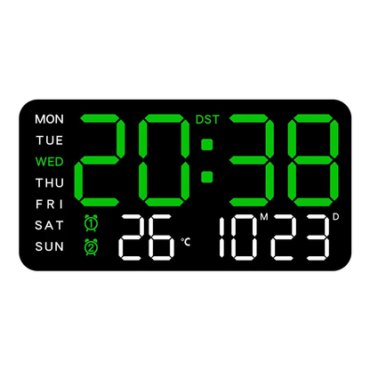 Large LED Digital Wall Clock With Remote Control And Dual Alarms 10