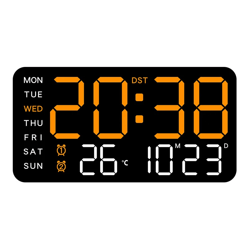 Large LED Digital Wall Clock With Remote Control And Dual Alarms 11